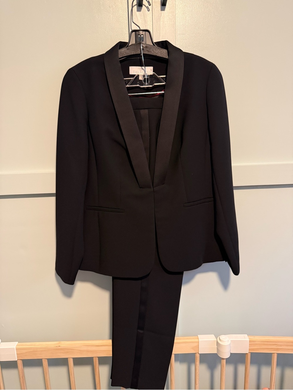 RSVP by Talbots Black Tuxedo Pantsuit Blazer 4P Pants 2P Petite